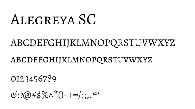 Alegreya SC, elegant, refined