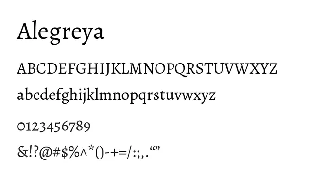 Alegreya, elegant, warm