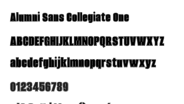 Alumni Sans Collegiate One, bold, geometric