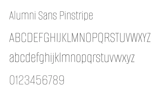 Alumni Sans Pinstripe, elegant, modern