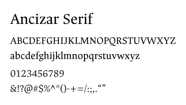 Ancizar Serif, professional, elegant