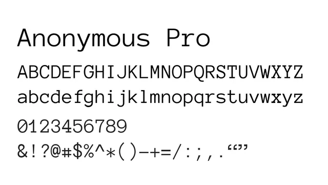 Anonymous Pro, technical, neutral