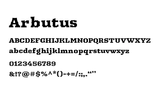 Arbutus, bold, geometric