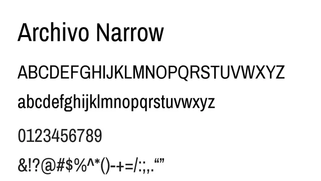 Archivo Narrow, modern, clean