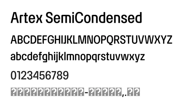 Artex SemiCondensed, modern, clean