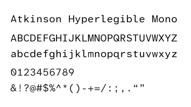 Atkinson Hyperlegible Mono, technical, clean