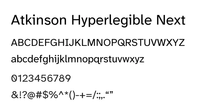 Atkinson Hyperlegible Next, modern, clean