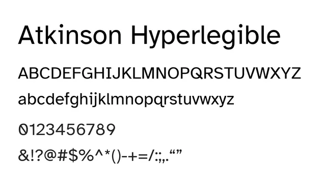 Atkinson Hyperlegible, modern, clean