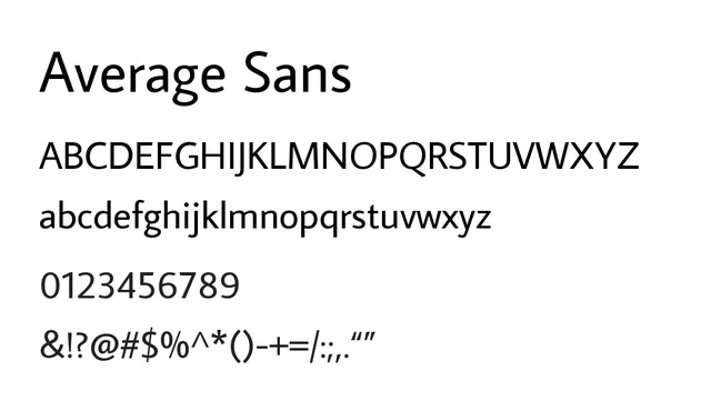 Average Sans, neutral, clean