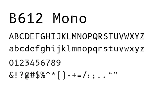 B612 Mono, technical, clean