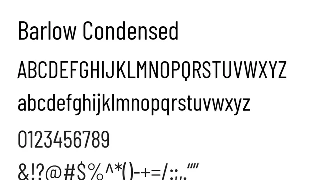 Barlow Condensed, modern, geometric
