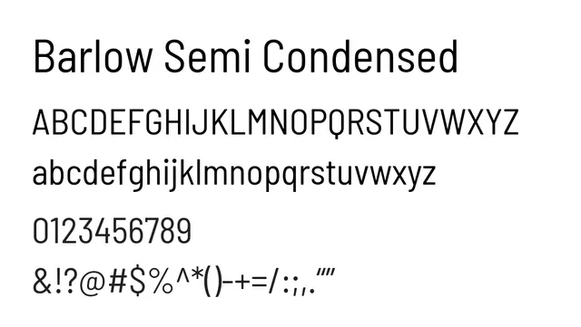 Barlow Semi Condensed, modern, geometric