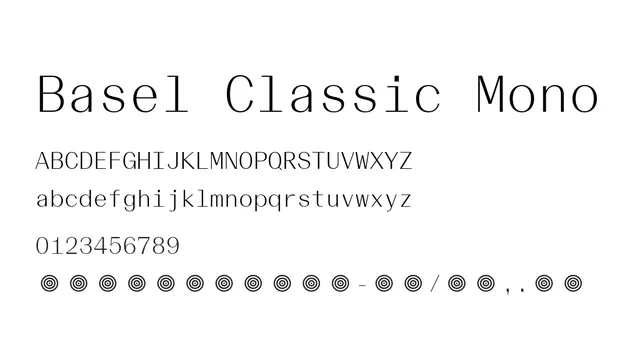 Basel Classic Mono, clean, geometric