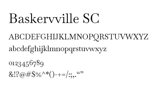Baskervville SC, elegant, classic