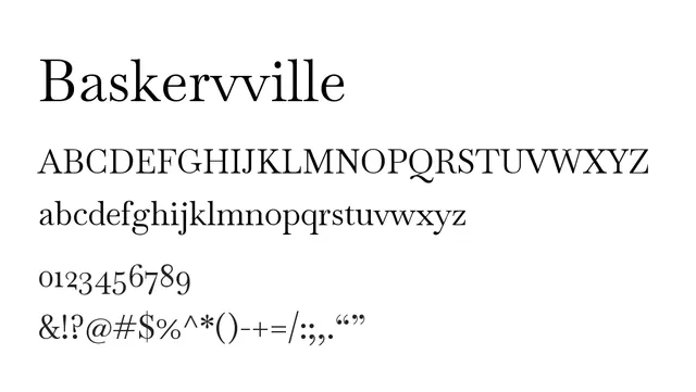 Baskervville, elegant, classic