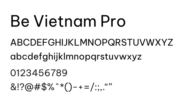 Be Vietnam Pro, modern, clean