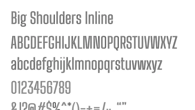 Big Shoulders Inline, modern, playful