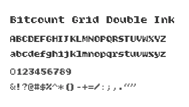 Bitcount Grid Double Ink, brutalist, retro