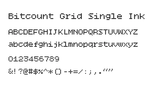 Bitcount Grid Single Ink, brutalist, retro