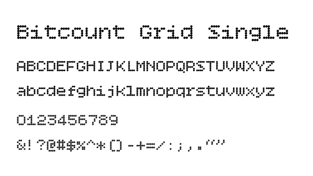 Bitcount Grid Single, brutalist, retro