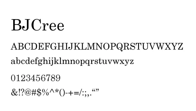 BJCree, traditional, slab-serif-hybrid