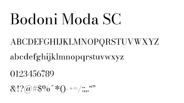 Bodoni Moda SC, elegant, classic