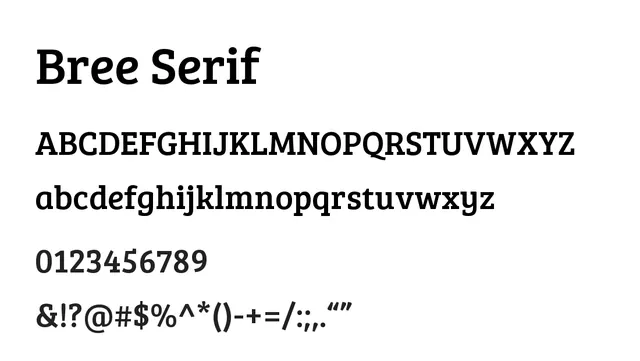 Bree Serif, modern, clean