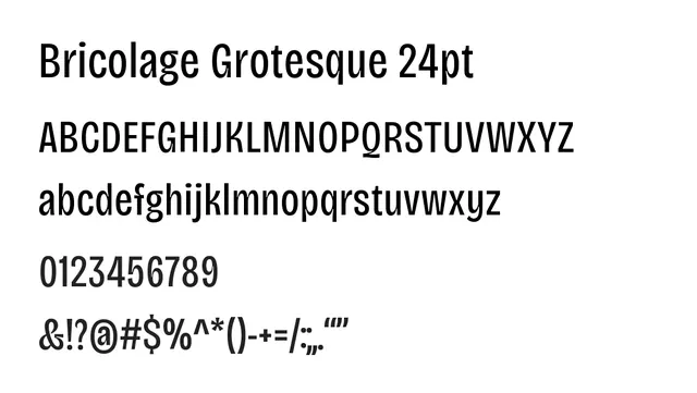Bricolage Grotesque 24pt, modern, geometric