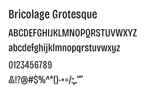 Bricolage Grotesque, modern, clean