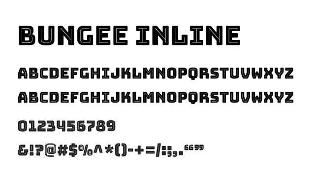 Bungee Inline, bold, geometric