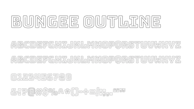 Bungee Outline, bold, geometric