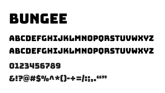 Bungee, bold, geometric