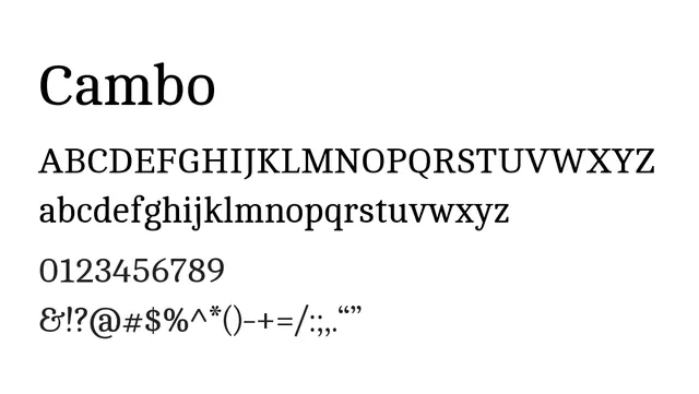 Cambo, bold, contemporary