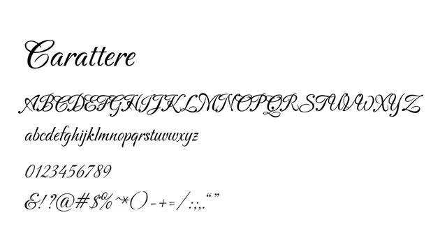 Carattere, elegant, flowing