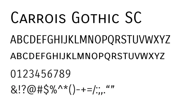 Carrois Gothic SC, modern, clean