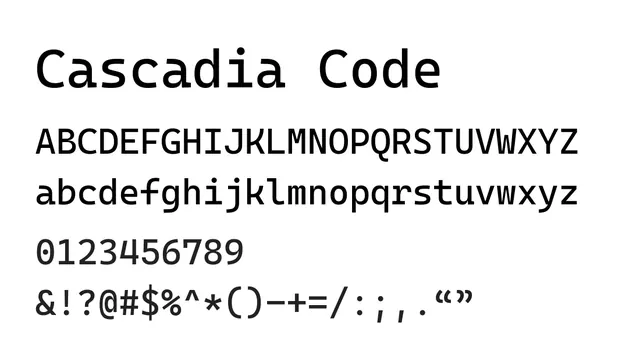 Cascadia Code, technical, clean