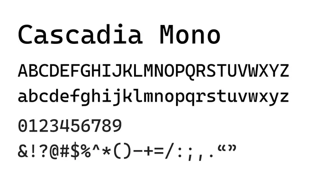 Cascadia Mono, modern, technical