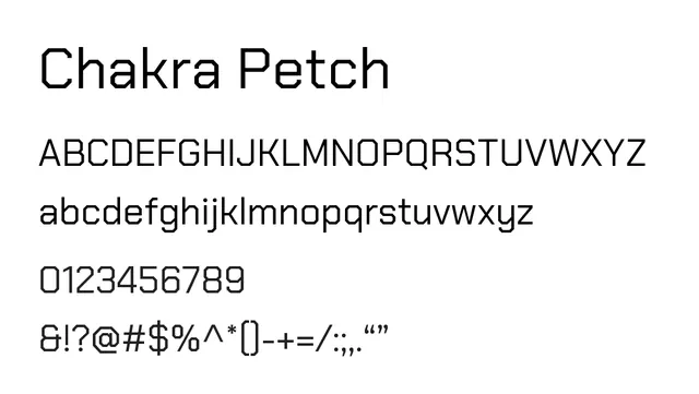 Chakra Petch, modern, geometric