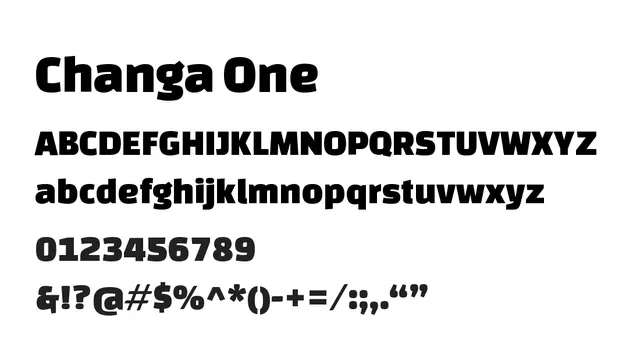 Changa One, bold, geometric