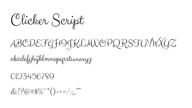 Clicker Script, elegant, flowing