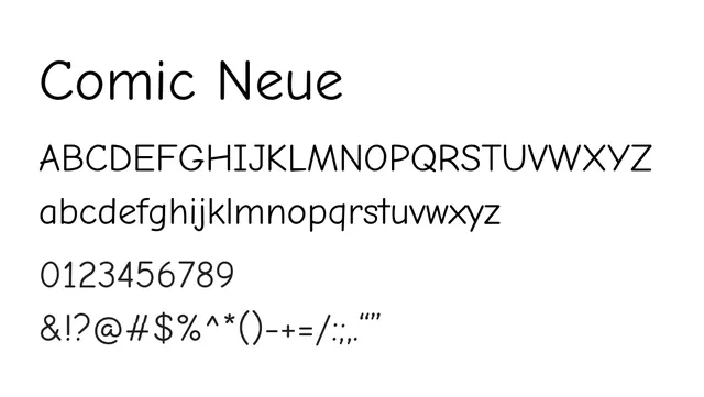 Comic Neue, friendly, casual