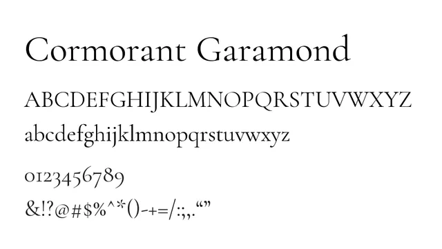 Cormorant Garamond, elegant, classical