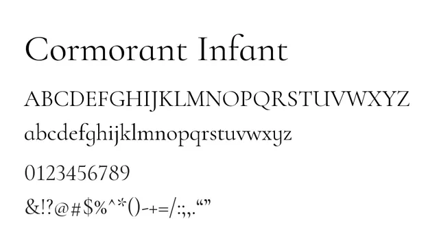 Cormorant Infant, elegant, classical