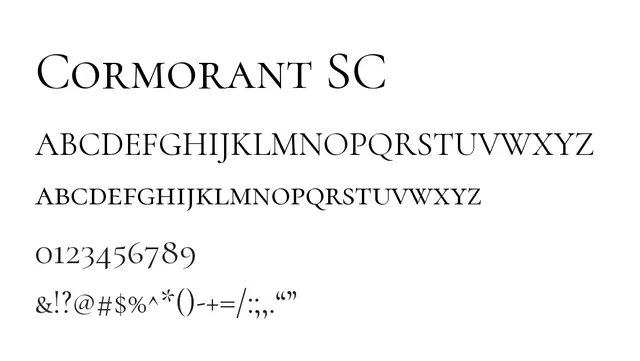 Cormorant SC, elegant, formal