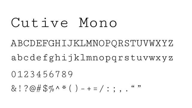 Cutive Mono, technical, neutral