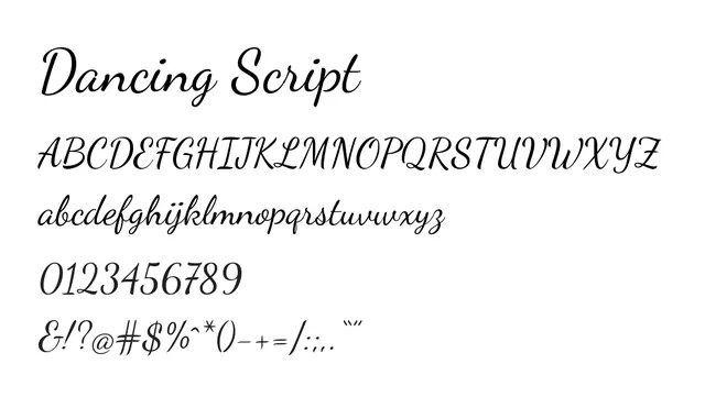 Dancing Script, playful, dynamic