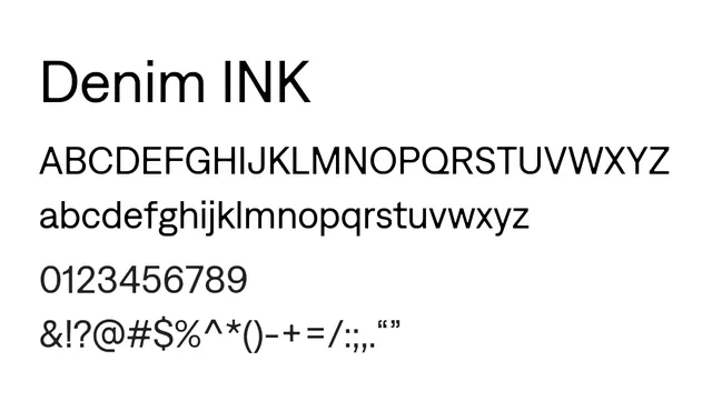 Denim INK, modern, bold