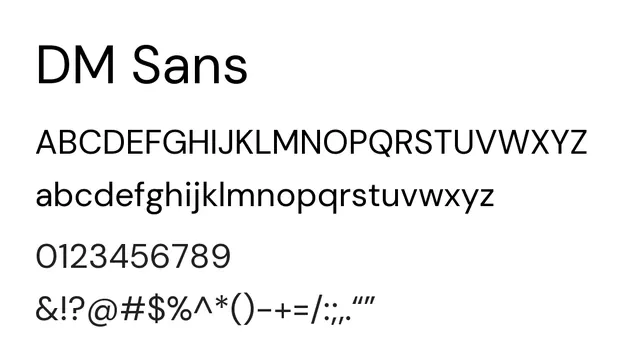 DM Sans, modern, clean