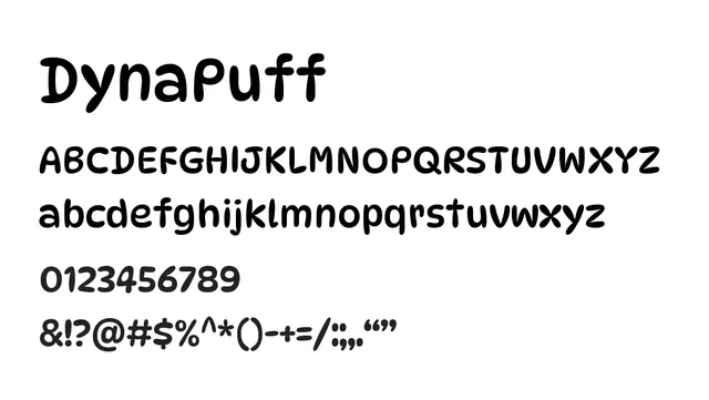 DynaPuff, playful, rounded