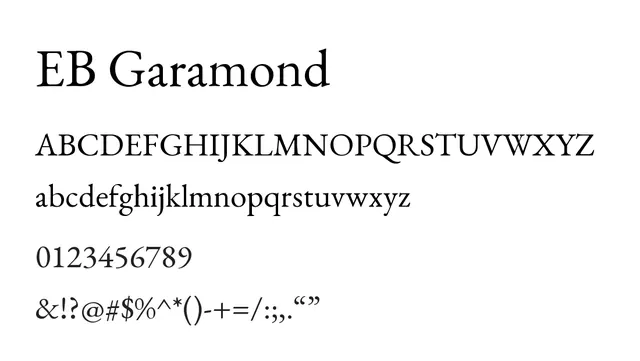 EB Garamond, elegant, classic
